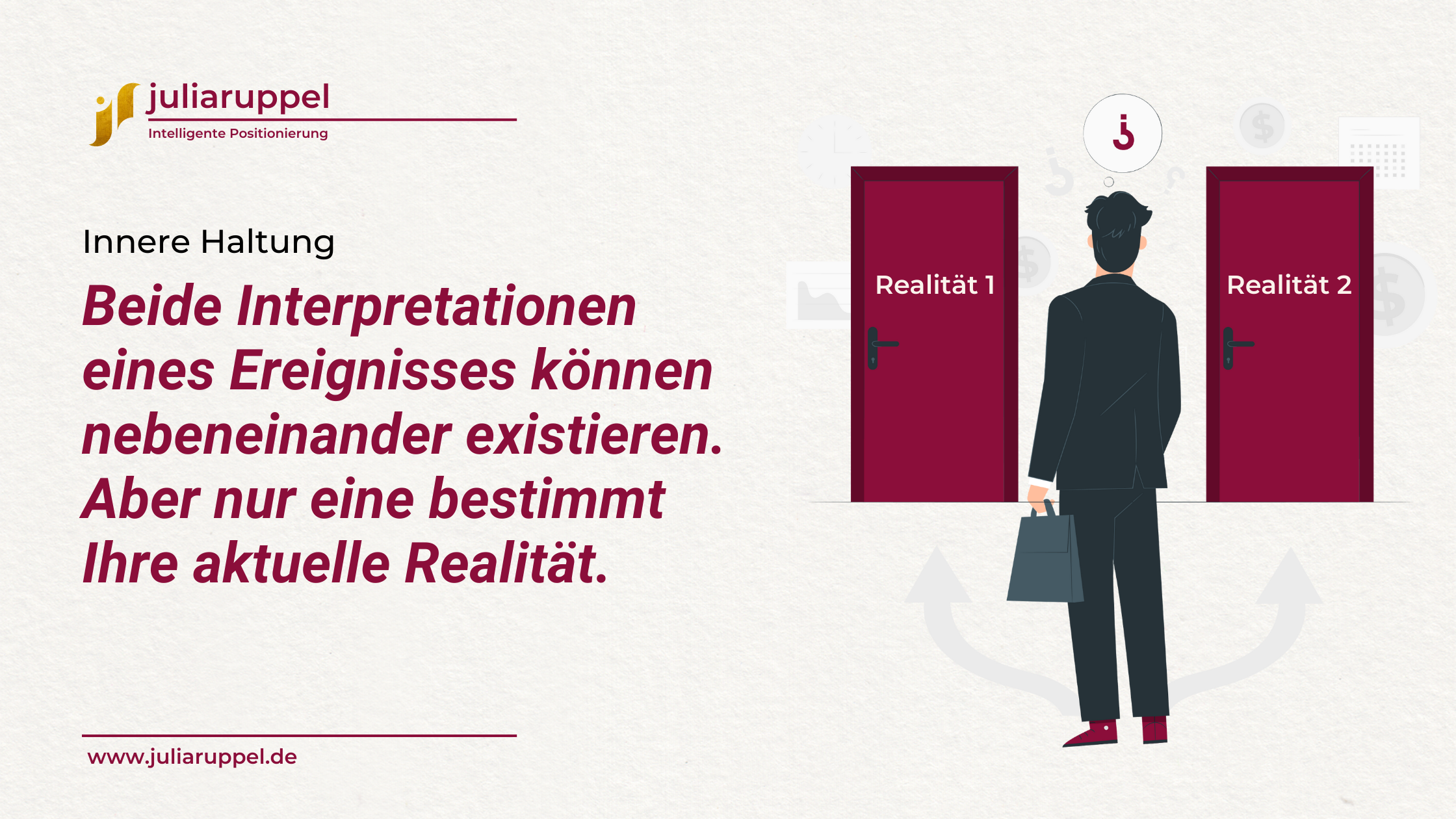 Innere Haltung und Interpretation der Realität: Zwei Möglichkeiten, eine Entscheidung – glücklich leben